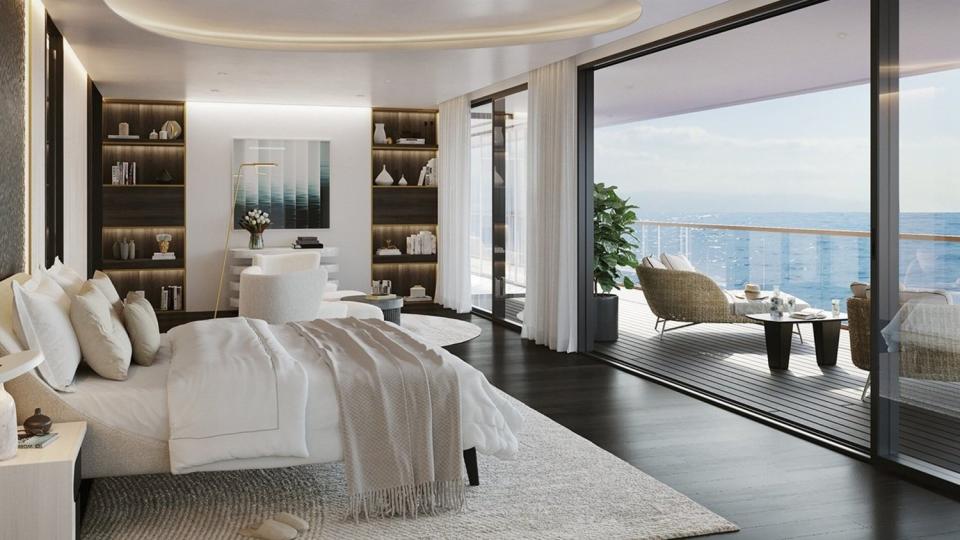 Artist's impression of a luxury apartment onboard a superyacht. (Source: somniosuperyachts.com)