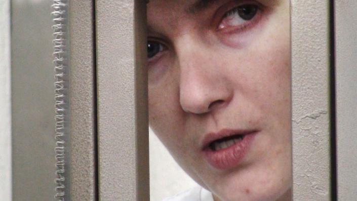 Nadiya Savchenko denies involvement in the killing of two Russian journalists (AFP Photo/)