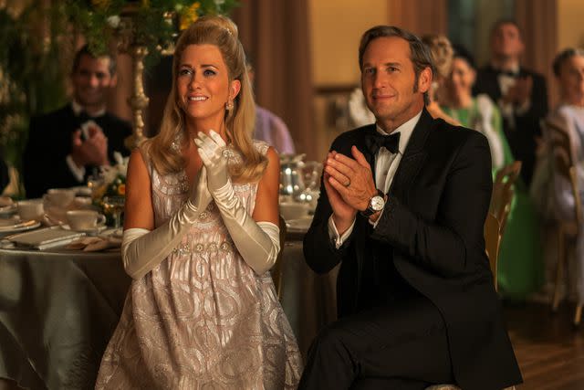 <p>Apple TV+</p> Kristen Wiig and Josh Lucas in 'Palm Royale'