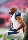 FILE PHOTO: Dec 23, 2018; Glendale, AZ, USA; Los Angeles Rams cornerback Aqib Talib (21) prior to the game against the Arizona Cardinals at State Farm Stadium. Mandatory Credit: Mark J. Rebilas-USA TODAY Sports