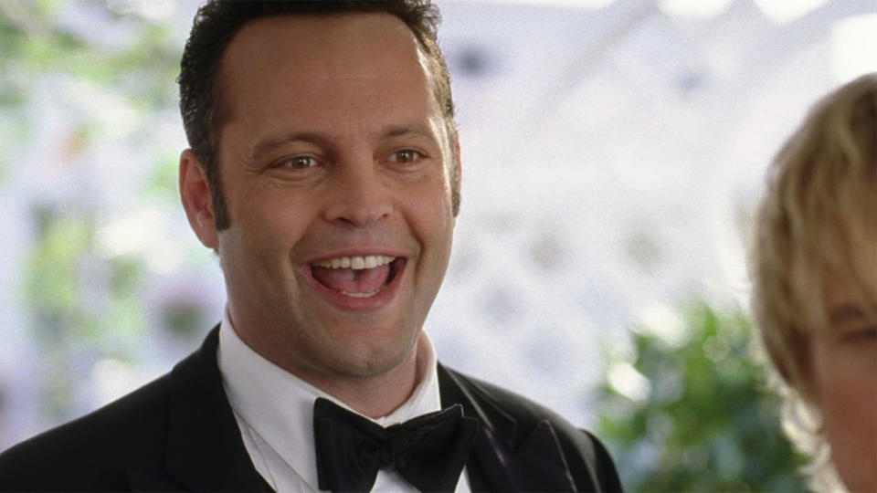 Vince Vaughn fake happy in Wedding Crashers