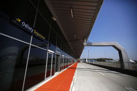 An exterior view of the departure hall at the airport in Lodz October 10, 2014. REUTERS/Kacper Pempel