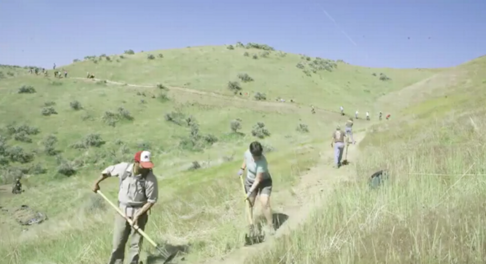 This 2015 file photo shows Hippie Shake Trail being built in the Hillside to the Hollow Reserve. The trail shares a name with a Highlands Hollow Brewhouse beer