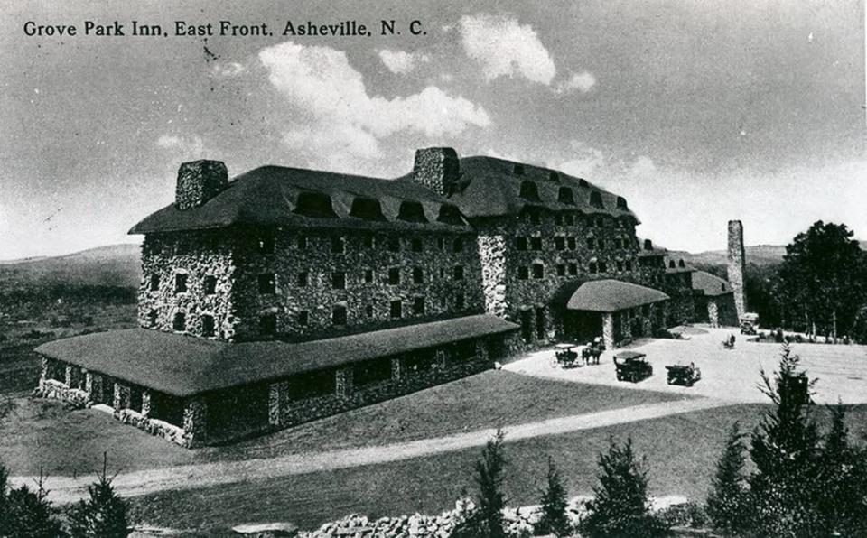The Grove Park Inn in Asheville appears in this postcard from 1912 or 1913. Guests at the inn have claimed it’s haunted by The Pink Lady, a former guest who appears as a pink mist or wearing a pink ball gown.