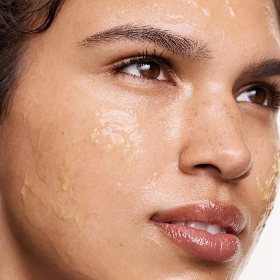 The face mask on a model