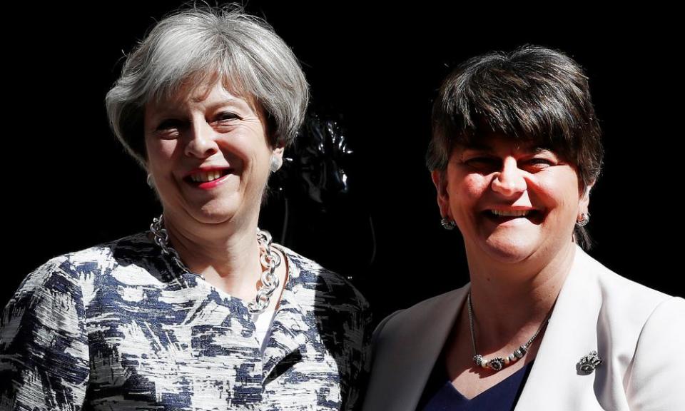 Theresa May with DUP leader Arlene Foster.