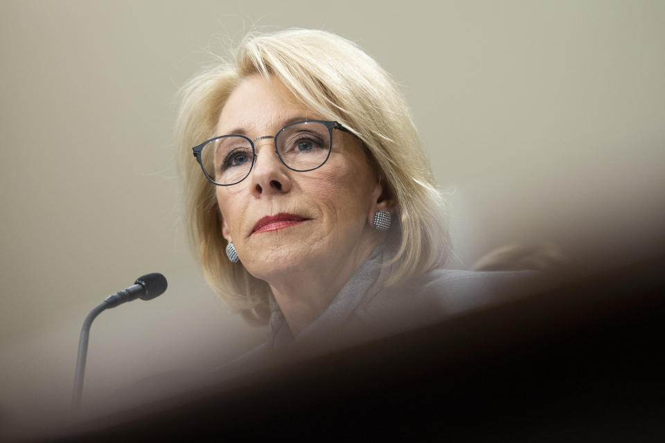 Education Secretary Betsy DeVos in February 2020. (Photo: Caroline Brehman via Getty Images)