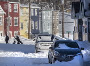 All but the main arteries remain impassable in St. John's, Newfoundland and Labrador, on Saturday, Jan. 18, 2020. The state of emergency ordered by the City of St. John's is still in place, leaving businesses closed and vehicles off the roads in the aftermath of the major winter storm that hit the Newfoundland and Labrador capital. (Andrew Vaughan/The Canadian Press via AP)