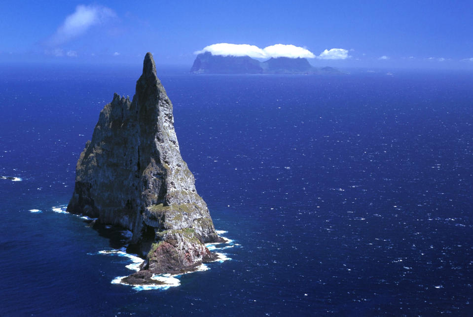 <b>Balls Pyramid</b> - The worlds tallest sea stack, at 562 metres, in Lord Howe Island, New South Wales, Australia. (Jean Paul Ferrero/Ardea/Caters News)