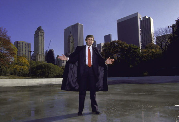 Donald Trump posing for a portrait at the Kate Wollman Memorial Rink which he oversaw renovations on. (Photo: Ted Thai/The LIFE Picture Collection/Getty Images)