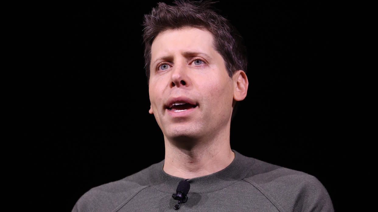  SAN FRANCISCO, CALIFORNIA - NOVEMBER 06: OpenAI CEO Sam Altman speaks during the OpenAI DevDay event on November 06, 2023 in San Francisco, California. Altman delivered the keynote address at the first-ever Open AI DevDay conference.(Photo by Justin Sullivan/Getty Images). 