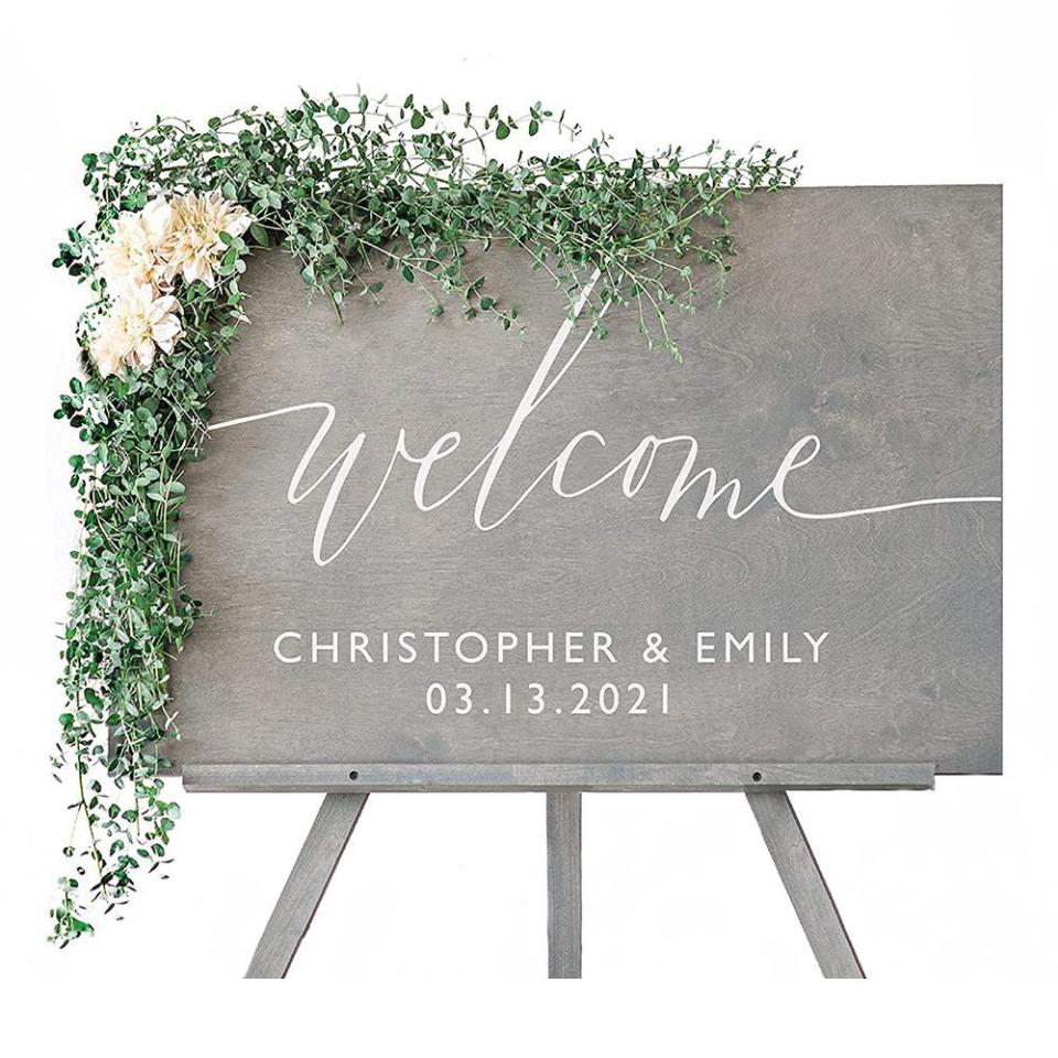 3) Custom Wooden Welcome Sign