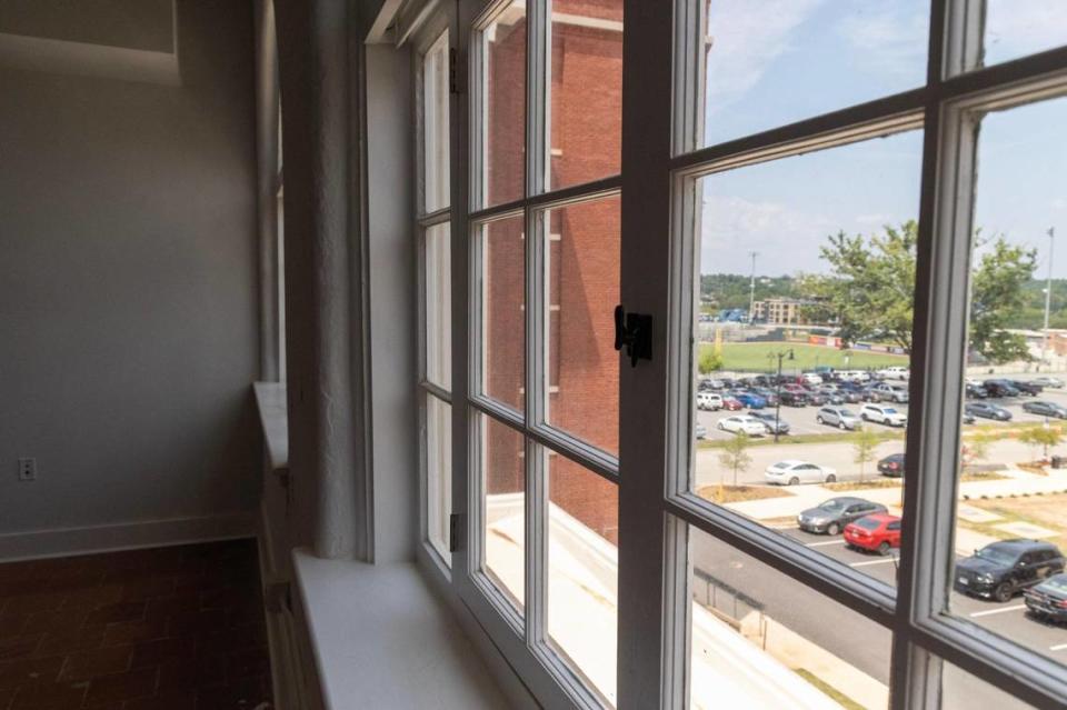 Inside an apartment at the Babcock Building. Each of the 208 apartments are different to accommodate as much of the historical construction of the building.