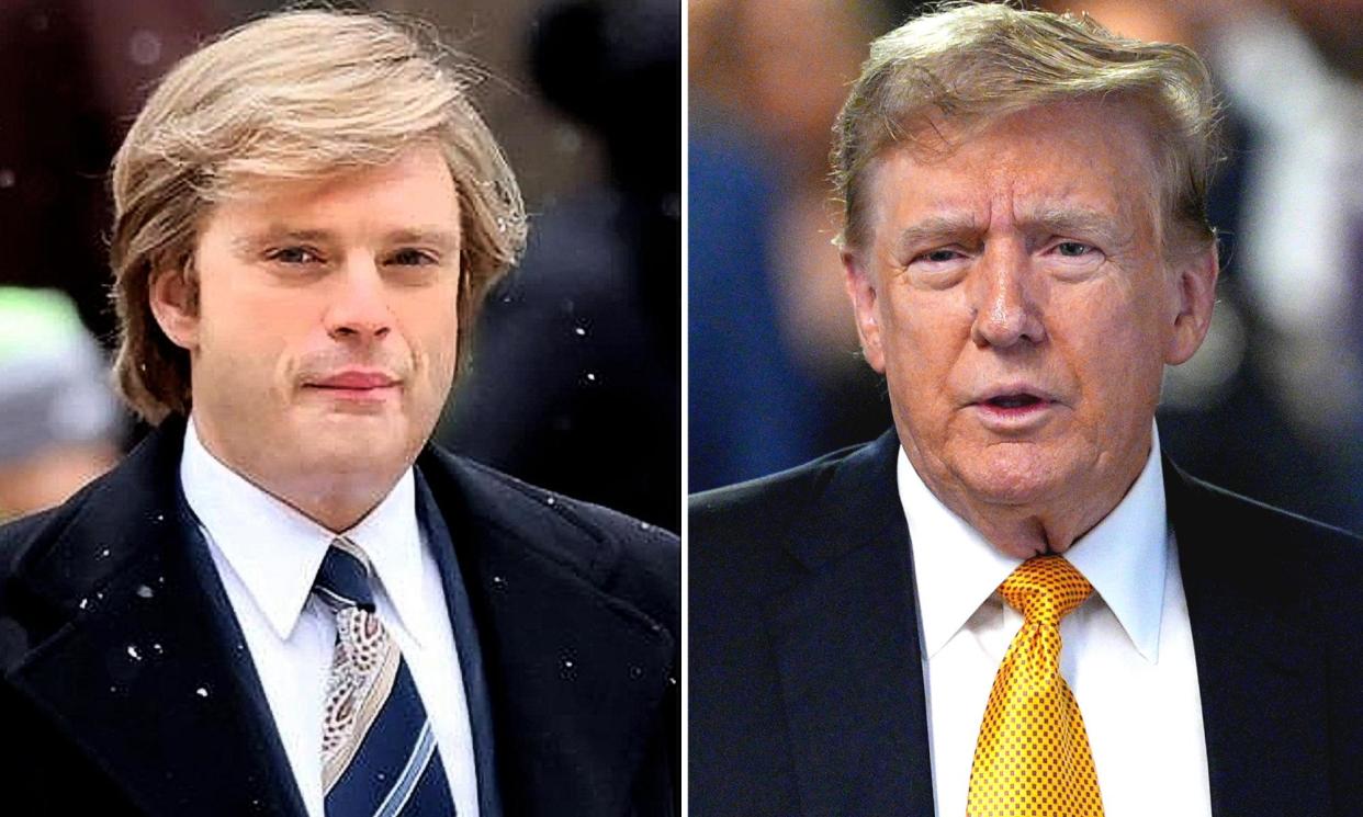 <span>Sebastian Stan (left) as Donald Trump in The Apprentice, and Donald Trump himself.</span><span>Composite: AKGS/Backgrid/Reuters</span>