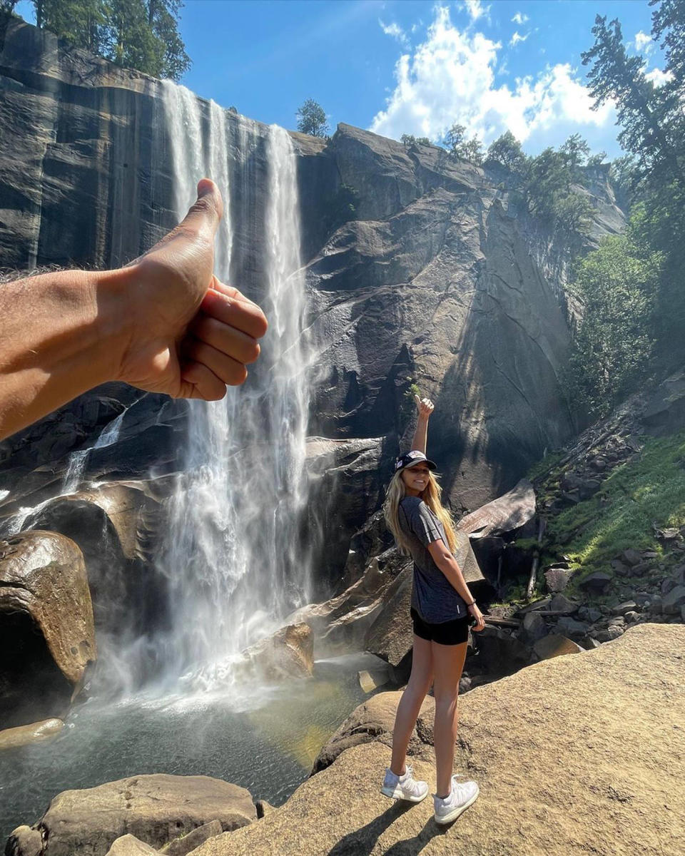 Heidi Berger and Daniel Ricciardo enjoying their outing in Yosemite. (@danielricciardo via Instagram)