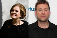 En 2015, Adele devait en toute logique travailler avec Damon Albarn pour son troisième album. Mais là encore, la diva s'est dérobée bien que les deux artistes avaient déjà réalisé ensemble cinq démos. Fâché, le chanteur de Blur et Gorillaz a après coup fait savoir dans la presse ce qu'il pensait de la musique d’Adele en la qualifiant de "<em>plan-plan</em>". Ce à quoi celle-ci aurait répondu qu’elle "<em>regrettait</em>" d’avoir collaboré avec lui. Ambiance. Finalement, bien que de nombreuses personnes ont souhaité travailler avec elle, la chanteuse n'a jamais accueilli d'artistes en guests sur un de ses titres jusqu'à présent. Et ce n'est peut-être pas près d'arriver de si tôt… (<em>©Paul Bergen/Redferns/Cindy Ord/Getty Images</em>)