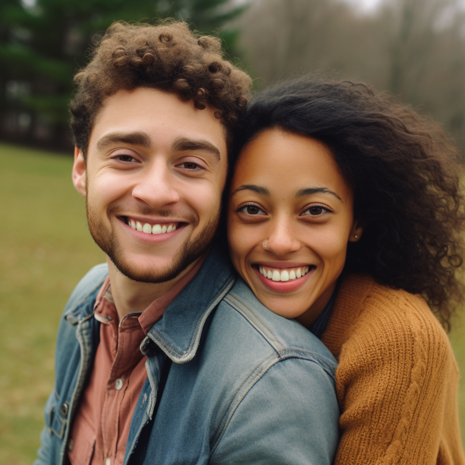 Closeup of a man and woman