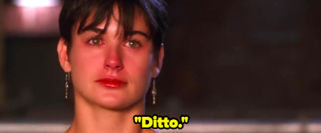 A woman saying, "Ditto"