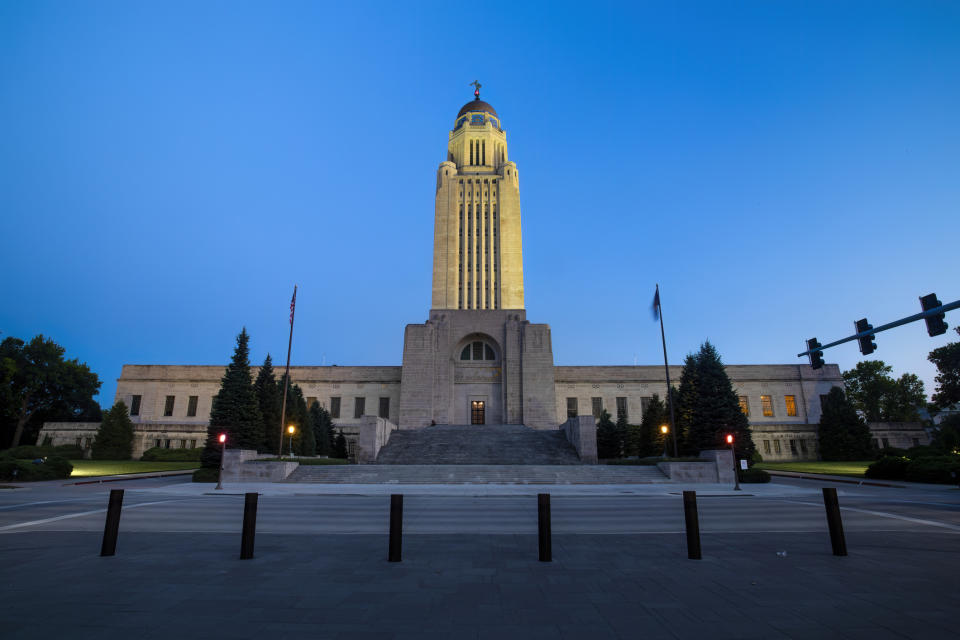 Nebraska state capitol building in Lincoln