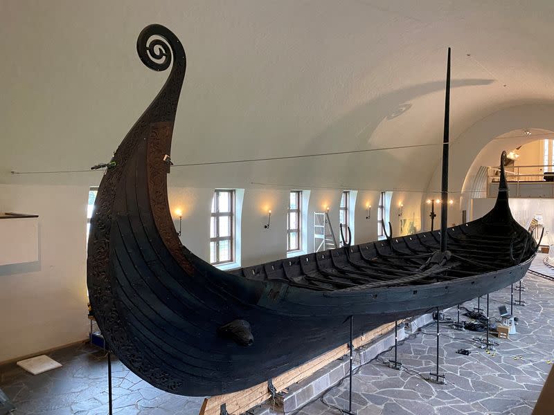 FILE PHOTO: The Oseberg ship is seen inside The Viking Ship Museum in Oslo