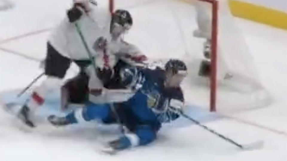 Ville Koivunen scored a highlight-reel goal and he wasn't even standing up.