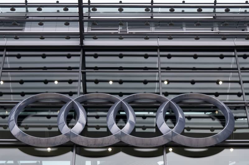 The Audi logo can be seen at the company headquarters before the start of the annual press conference. Sven Hoppe/dpa
