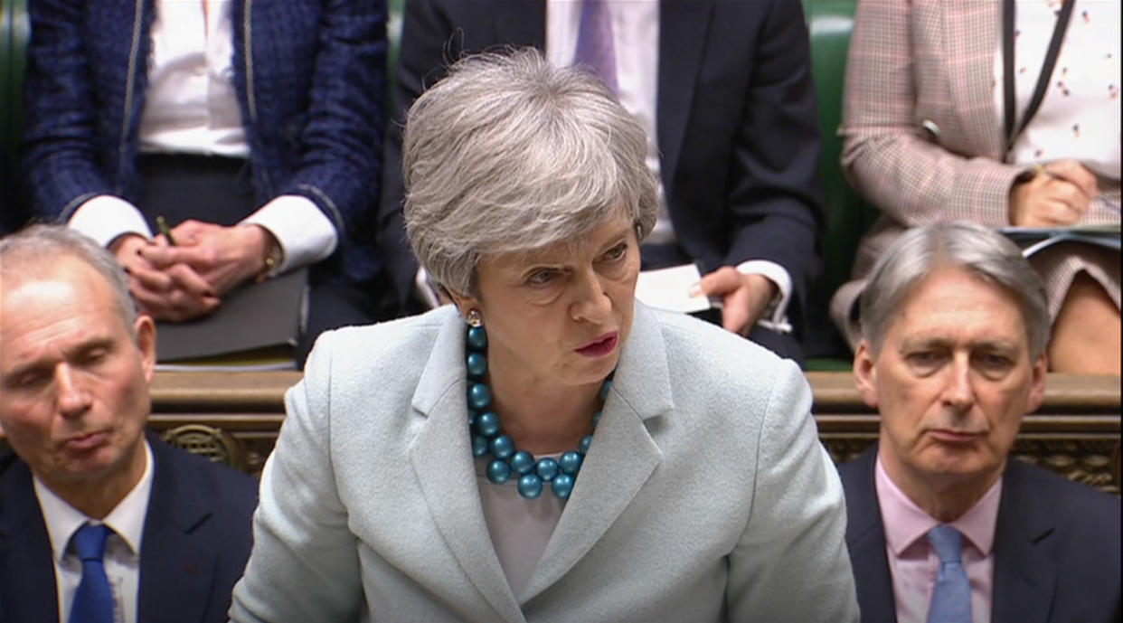 Prime Minister Theresa May makes a statement on Brexit to the House of Commons, London.