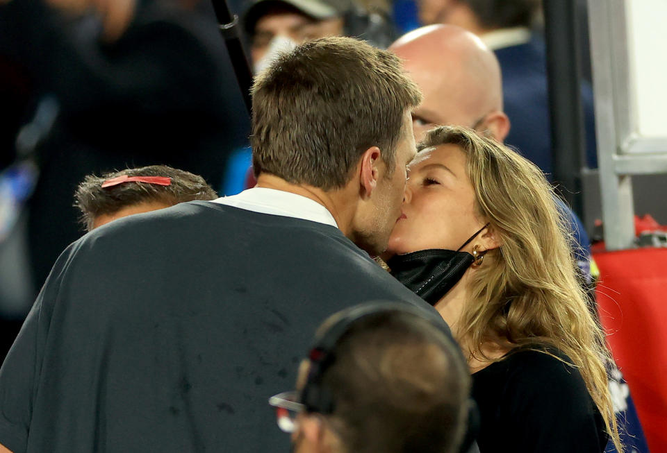 Tom Brady and Gisele Bündchen after the Super Bowl.