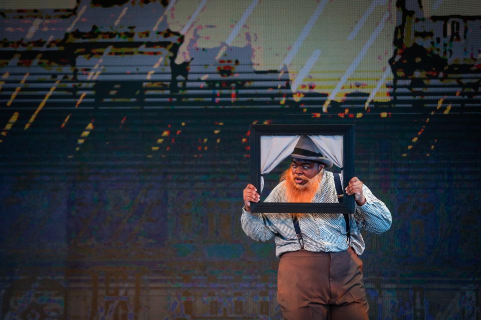 Missouri State University senior Elijah Nash during dress rehearsal of Tent Theatre's "Ken Ludwig's Baskerville: A Sherlock Holmes Mystery" on Wednesday, July 5, 2023.