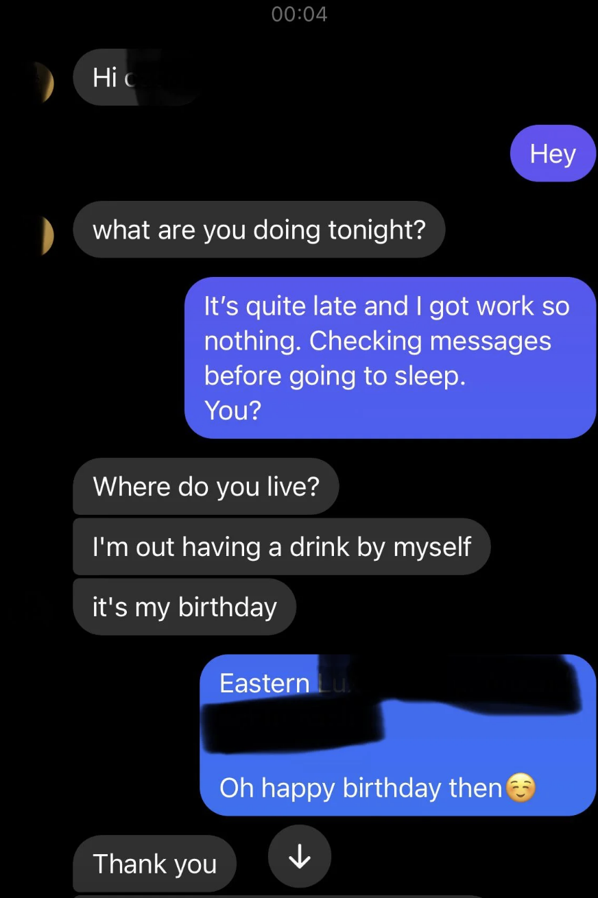 Man upset woman won't let him over because "it's his birthday"