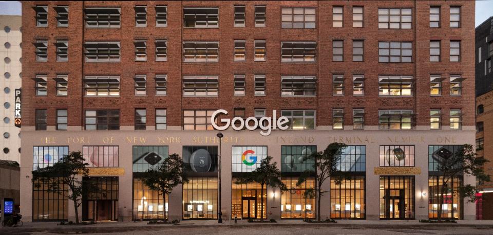 <p>Google Store Chelsea. Exterior facade wide shot showing entire block, straight on.</p>
