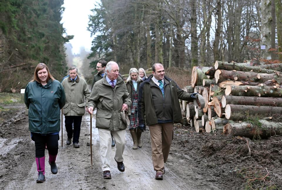 The Prince of Wales visited the Haddo Estate in Aberdeenshire to see the damage caused by Storm Arwen on Friday (Kami Thomson/DCT Media/PA)