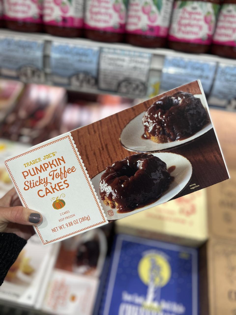 A box of Pumpkin Sticky Toffee Cakes