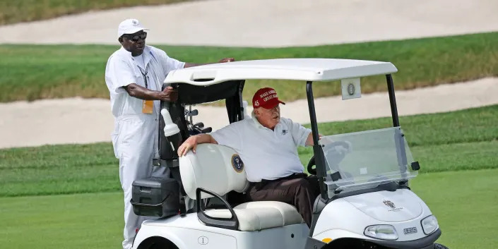 Former President Donald Trump at Trump National Golf Club Bedminster on July 28, 2022.