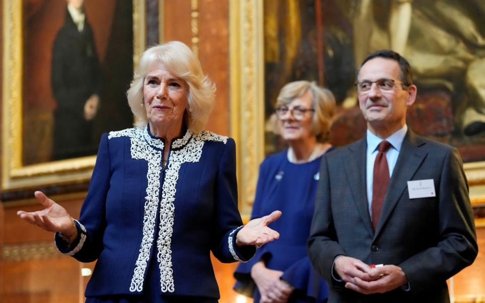 The Queen holds a reception for the new Miniature Library collection at Windsor Castle on Tuesday