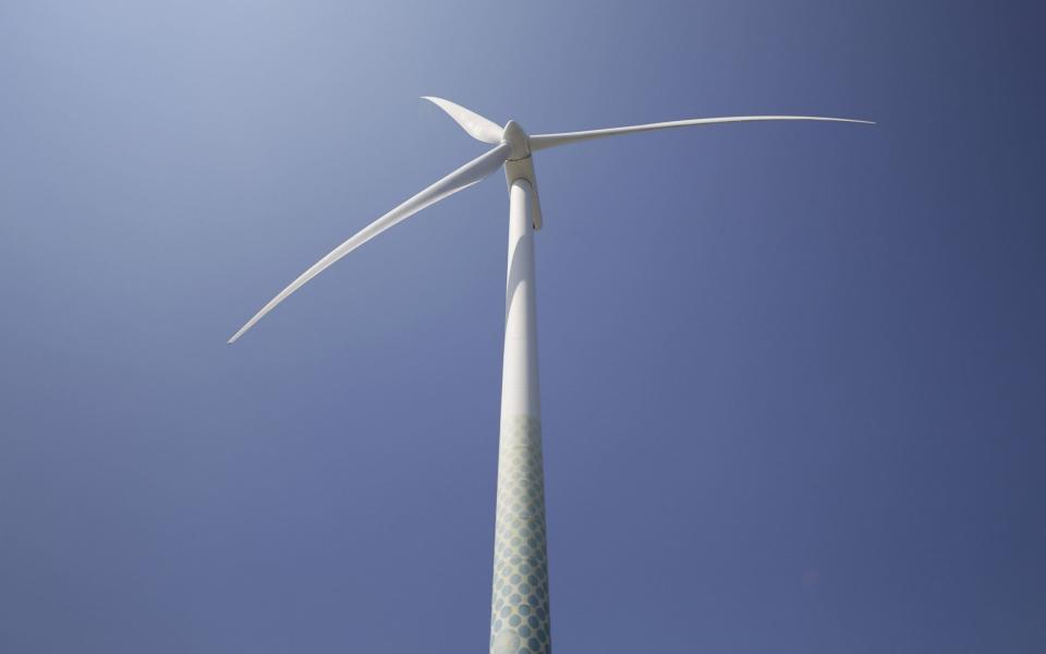 A wind turbine in Yokohama, Japan