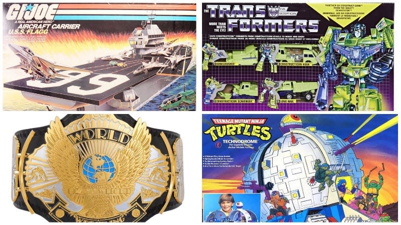 GI Joe, transformers, ninja turtles, wwf