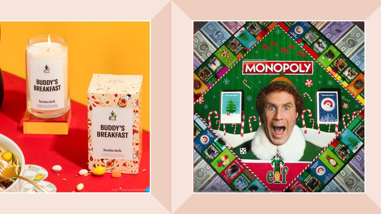 buddy the elf's breakfast candle from homesick, elf themed monopoly