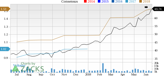 Fortinet (FTNT) is seeing solid earnings estimate revision and has a favorable Zacks rank, making it well positioned for future earnings growth.