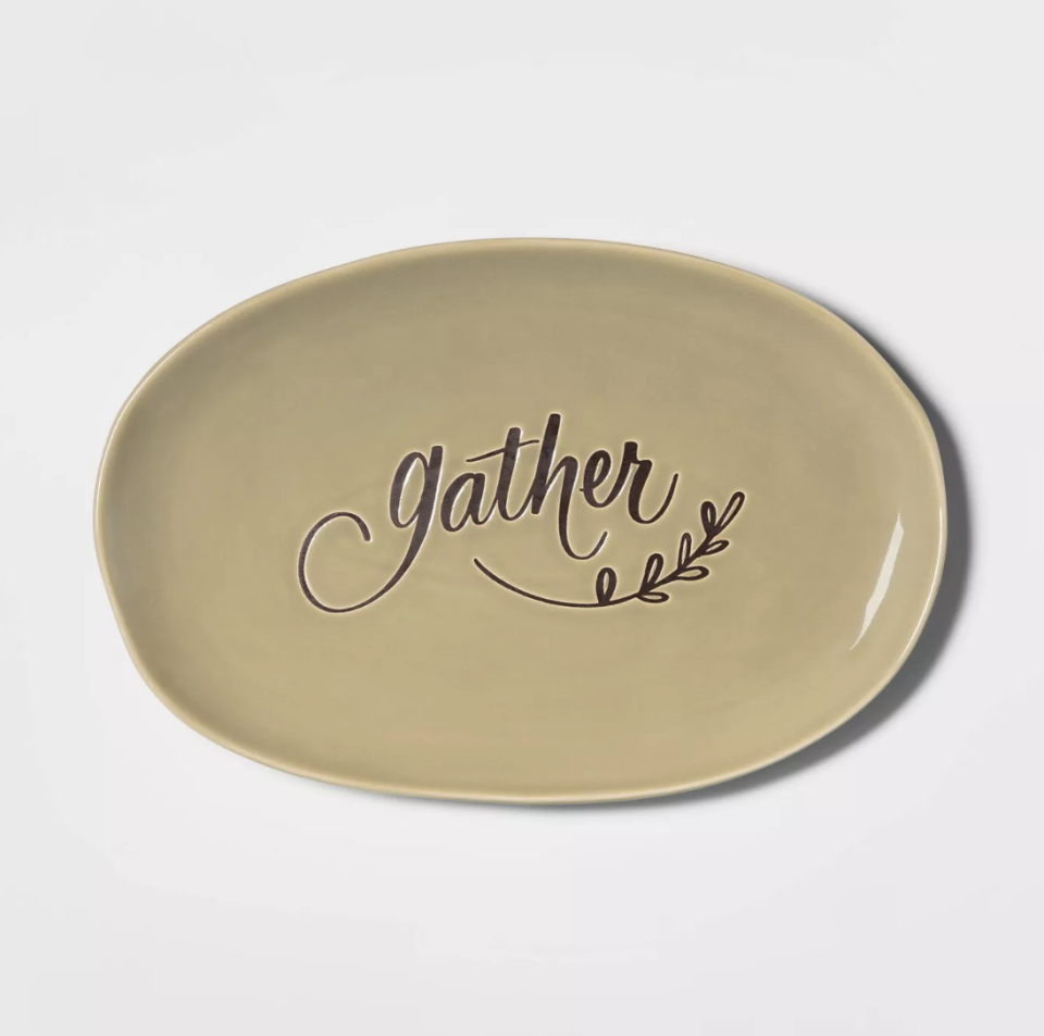 2) Stoneware Gather Oval Serving Platter