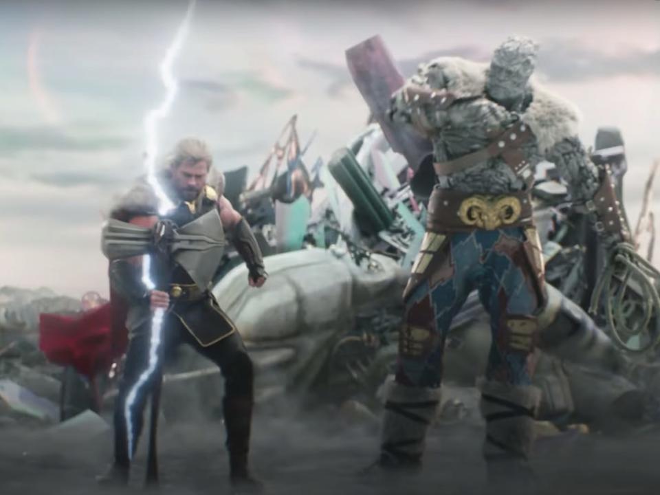 Thor and Korg in "Thor: Love and Thunder."