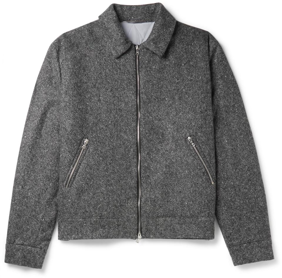 Grey, padded cashmere bomber jacket, £1250.