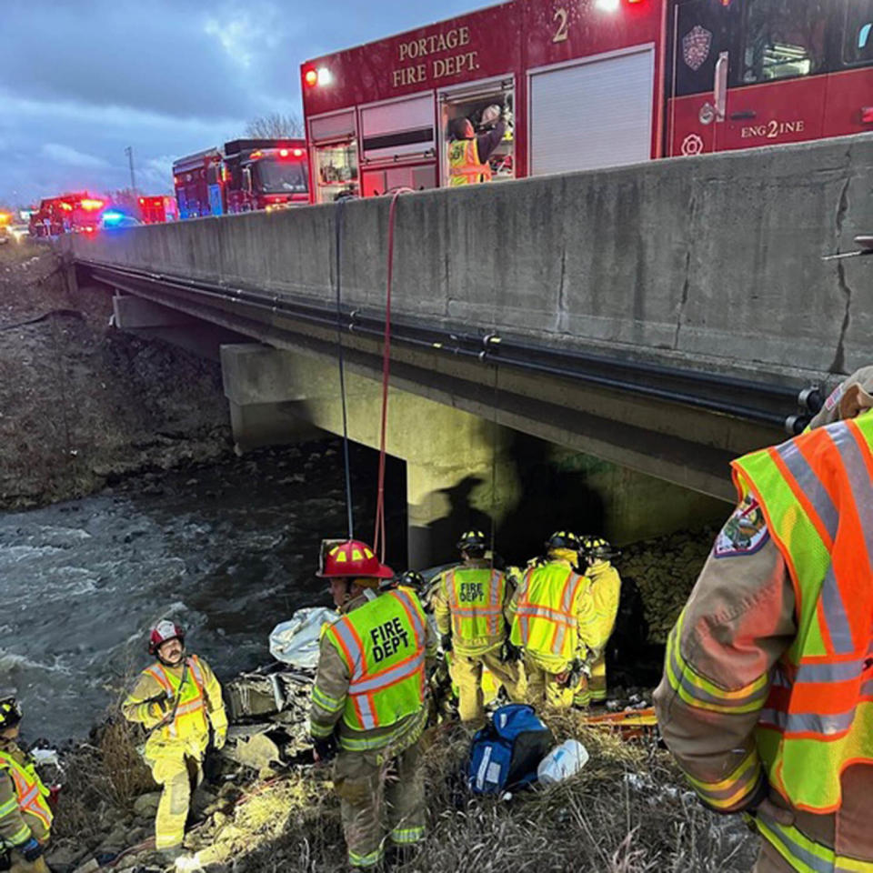 Two Fisherman Find Man Trapped in a Crashed Vehicle (Indiana State Police )