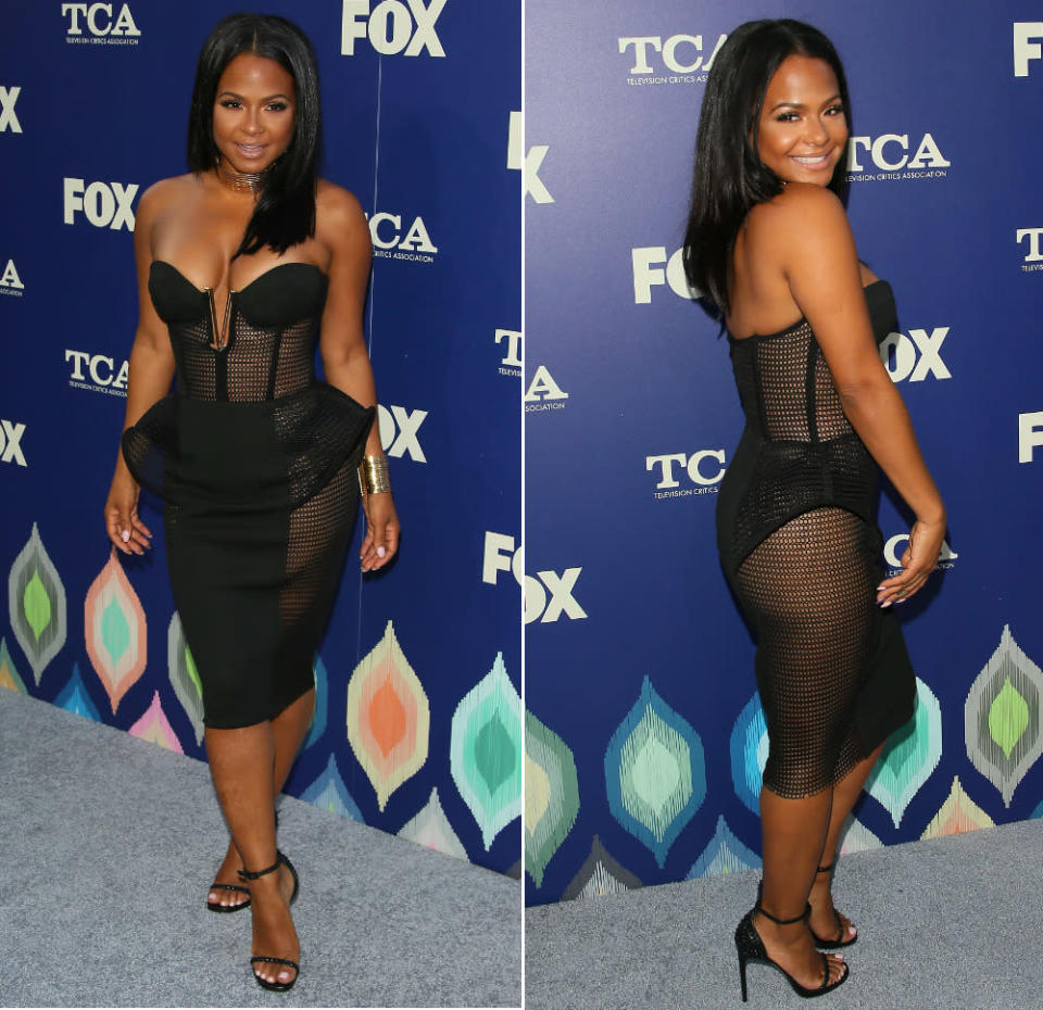 Leider durfte man aber auch auf dem TCA-Event nicht glauben, der dieswöchigen Fleischbeschau zu entkommen. Geladen war nämlich auch Sängerin und Hobby-Nackedei Christina Milian, die in diesem Look von Lexi Clothing weitaus mehr zeigte, als wir sehen wollen. (8. August 2016, Bilder: Getty Images)