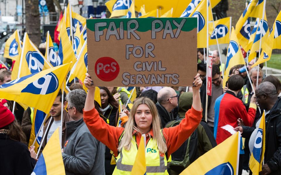 Striking civil servants take part in a rally outside Downing Street in London, United Kingdom on April 28, 2023 - Future Publishing