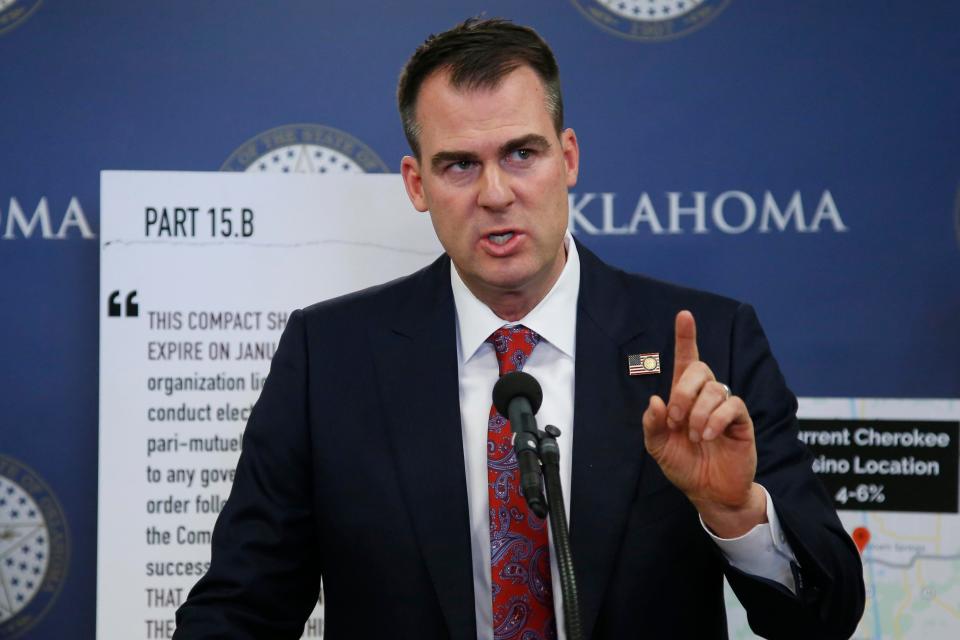 Oklahoma Gov. Kevin Stitt has banned all non-essential state government travel to California.