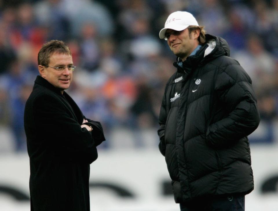 Ralf Rangnick with Jurgen Klopp in 2005 (Getty)