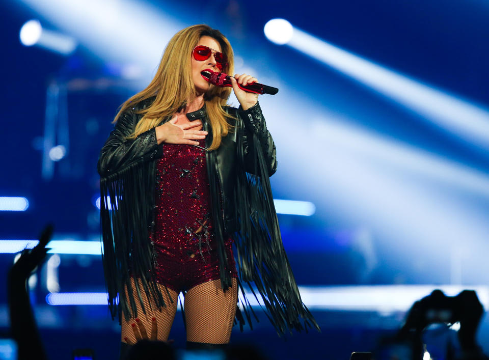 Twain performs in Nashville during her 2015 “Rock This Country” tour. (Photo: Terry Wyatt/Getty Images)