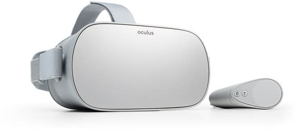 Oculus Go headset and controller.