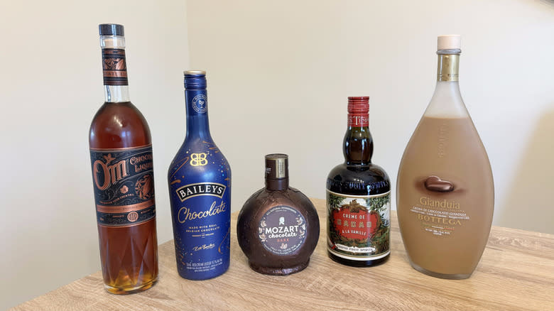 Group of chocolate liqueurs